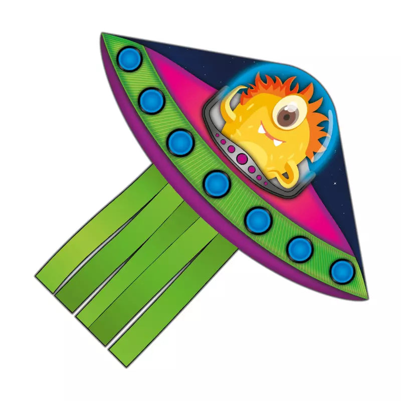 Flying Saucer Nylon Kite 39 Inch Tall OuterSpace