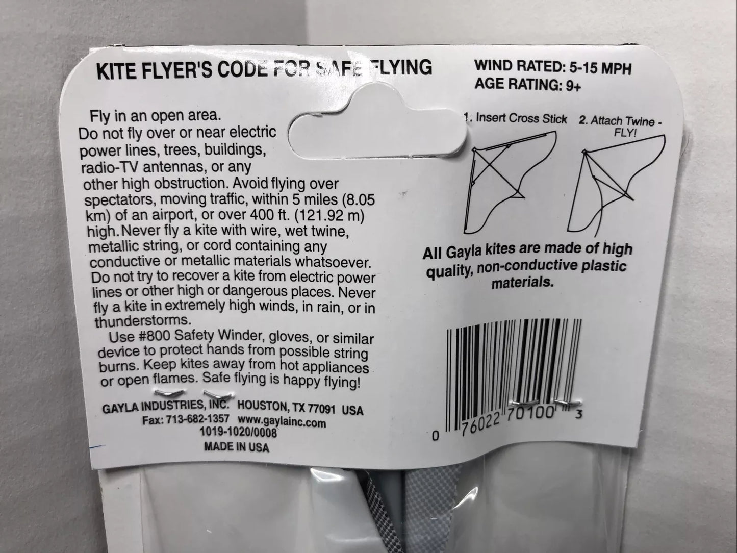 Sky Raider Kite Gayla Delta 42 Inch Made in USA
