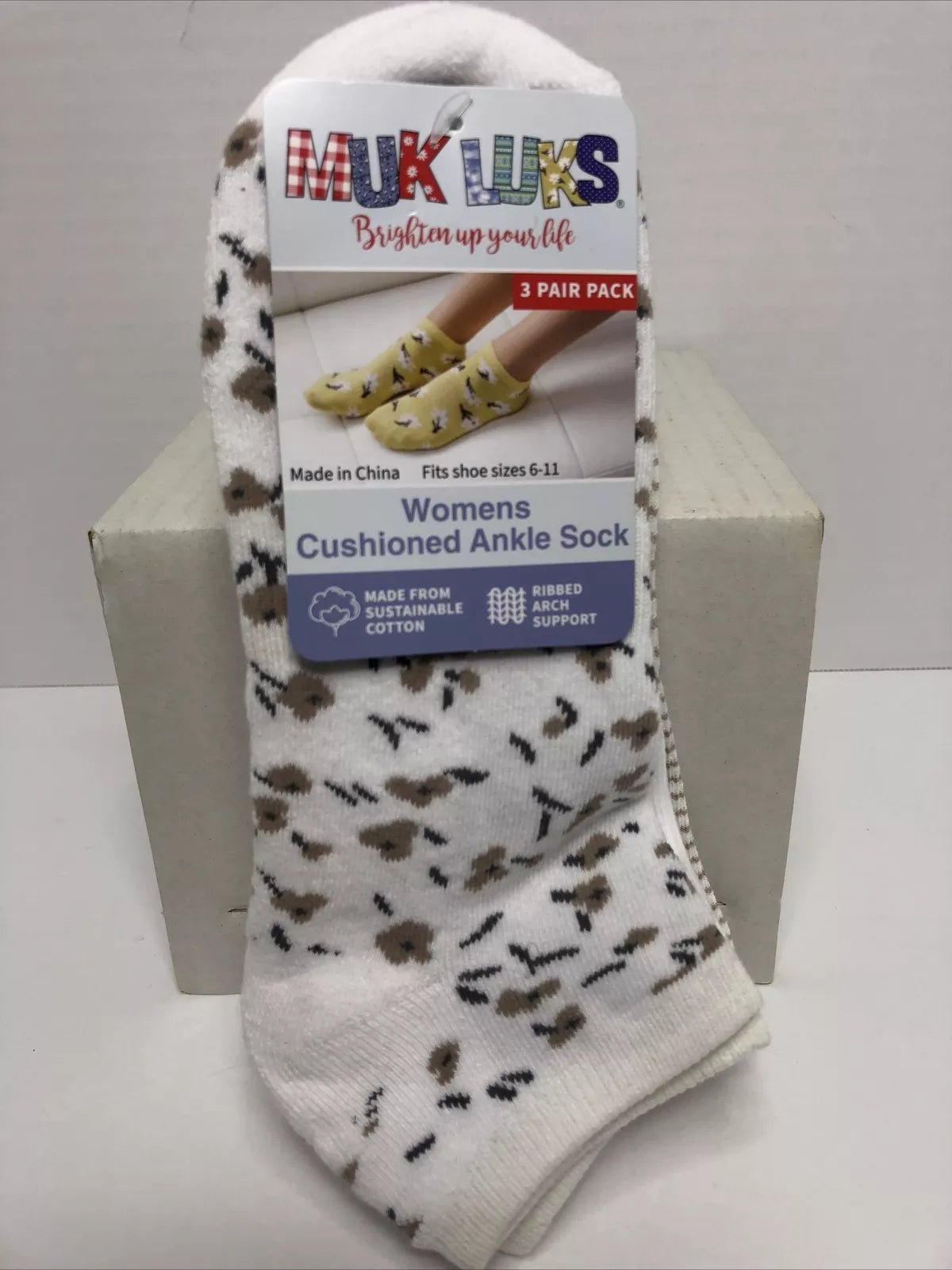 Muk Luks Women's Low-Cut Socks 3-Pair Cotton Blend