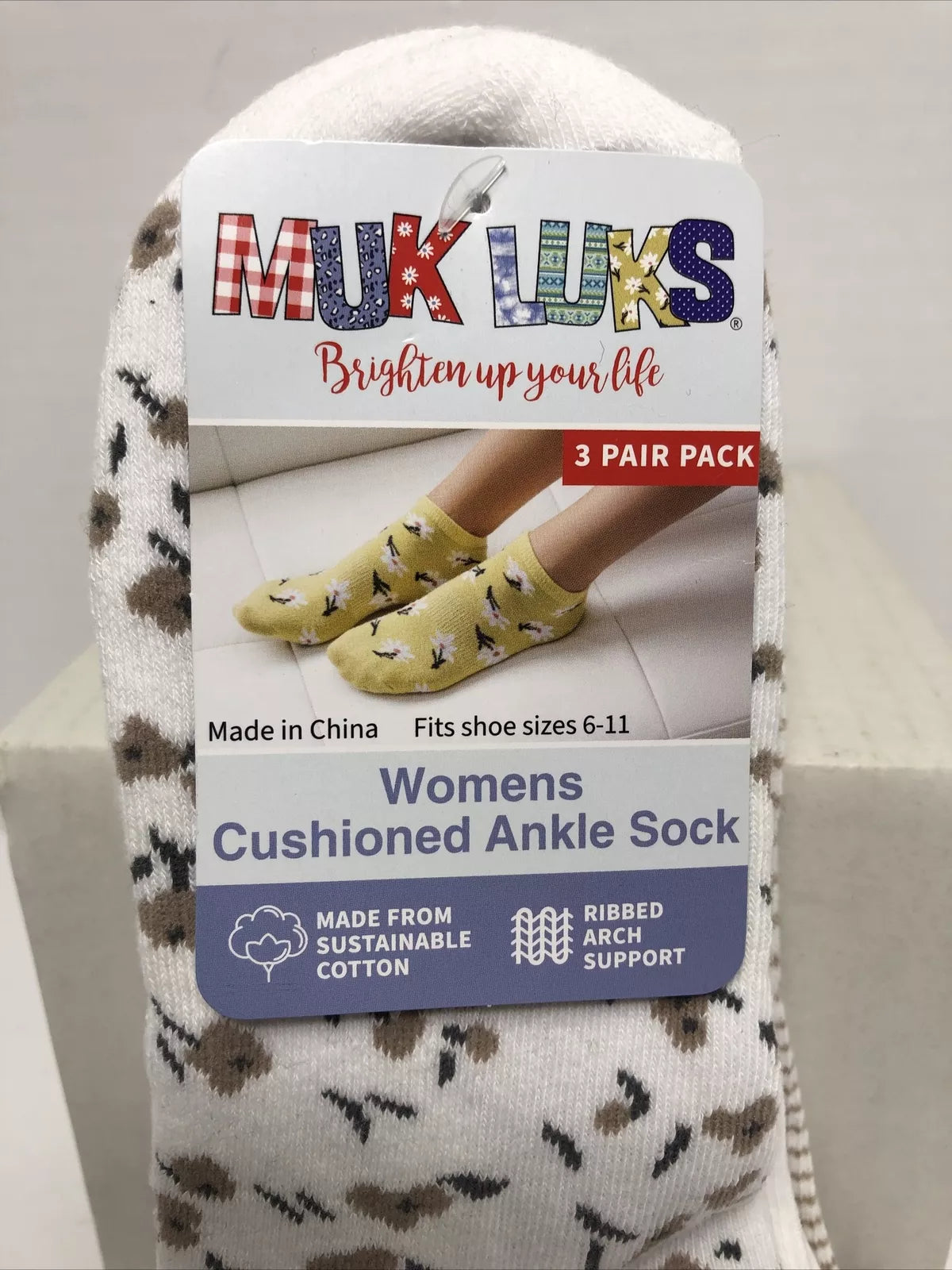 Muk Luks Women's Low-Cut Socks 3-Pair Cotton Blend