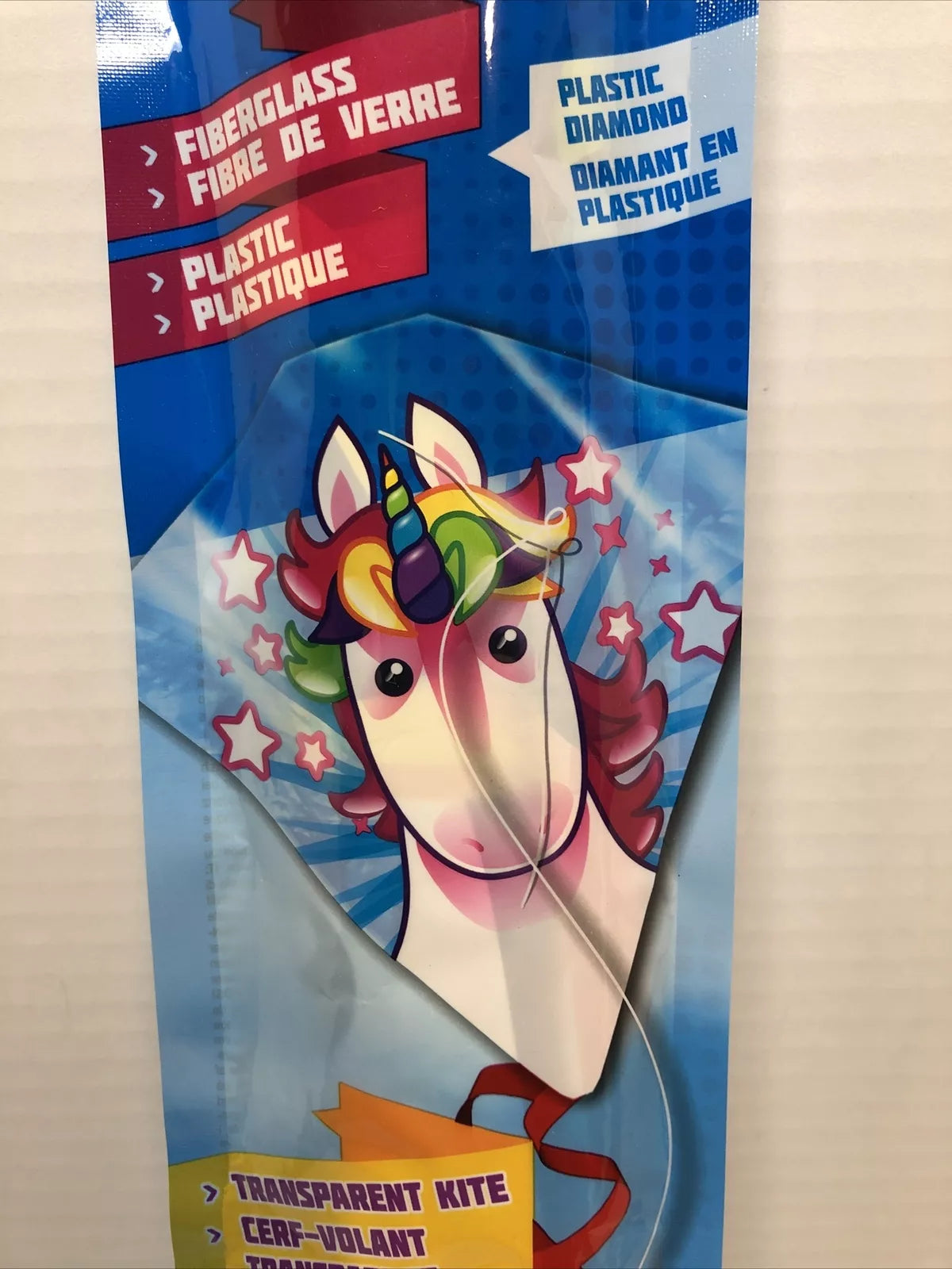 Unicorn Kite 23 Inch Tall Transparent