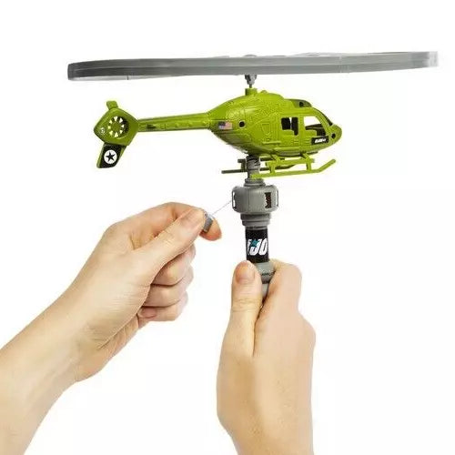 GI Joe Chopper with Handheld Pull String Launcher Helicopter Flies Over 20ft