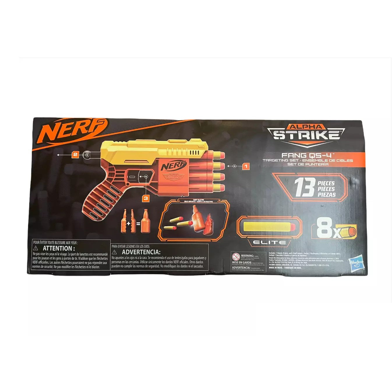 NERF Blaster Gun Alpha Strike FANG QS-4 Targeting 13 Piece Set