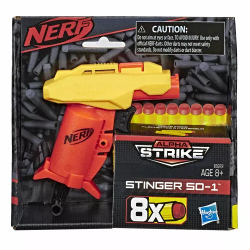 NERF Blaster Gun Alpha Strike Stinger SD1 Includes 8 Darts