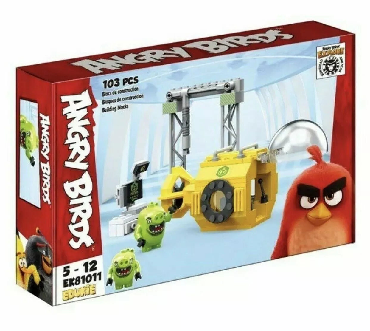 Angry Birds Building Block Set Pig Submarine 103pc EK81011