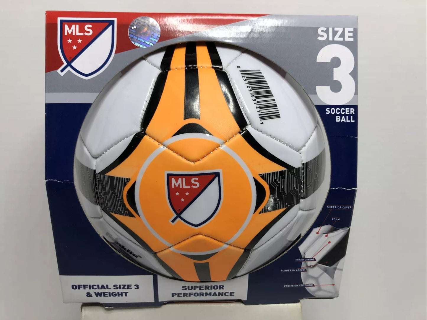 Franklin Soccer Ball Size 3 MLS All Weather Orange White Black