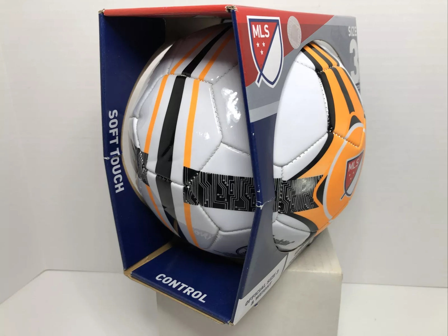 Franklin Soccer Ball Size 3 MLS All Weather Orange White Black