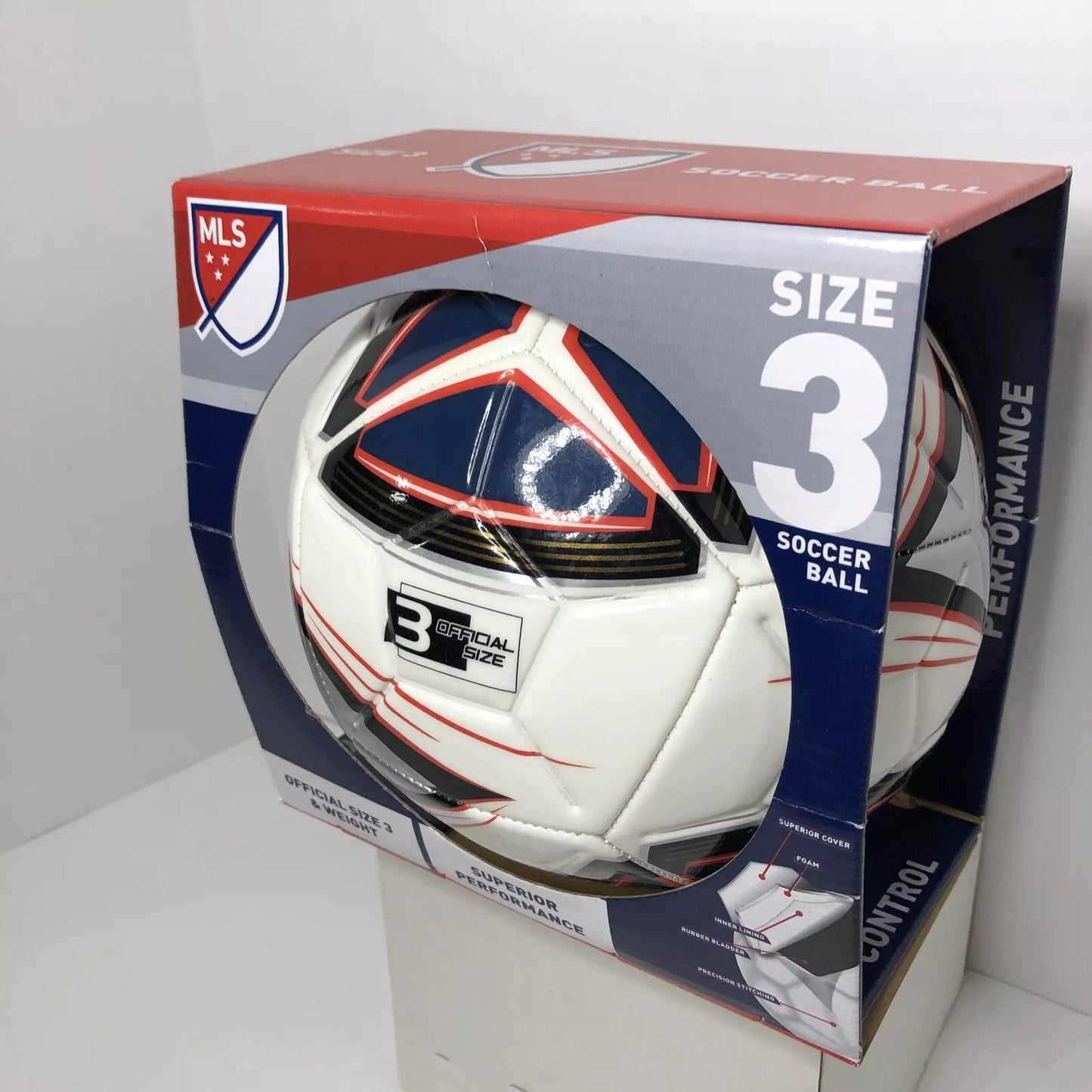 Franklin Soccer Ball Size 3 MLS All Weather Red White and Blue