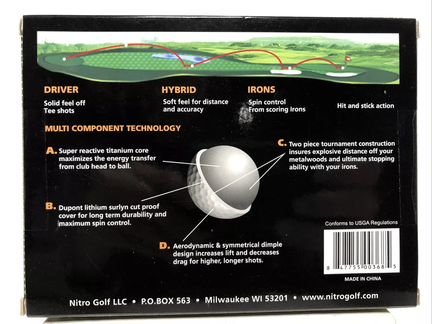 Nitro Ultimate Distance Golf Ball 12 Pack Yellow