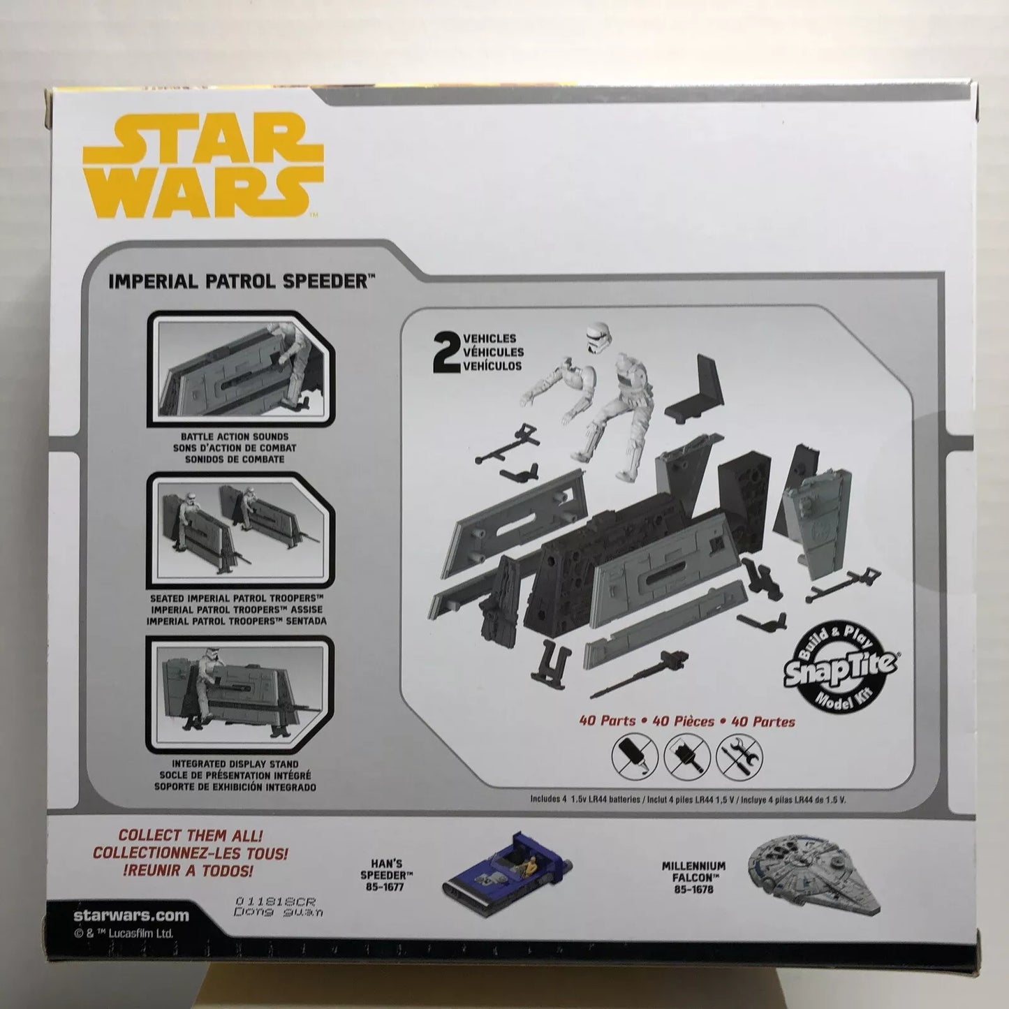 Star Wars Imperial Patrol Speeder Model Kit with Lights and Sounds Disney Revell