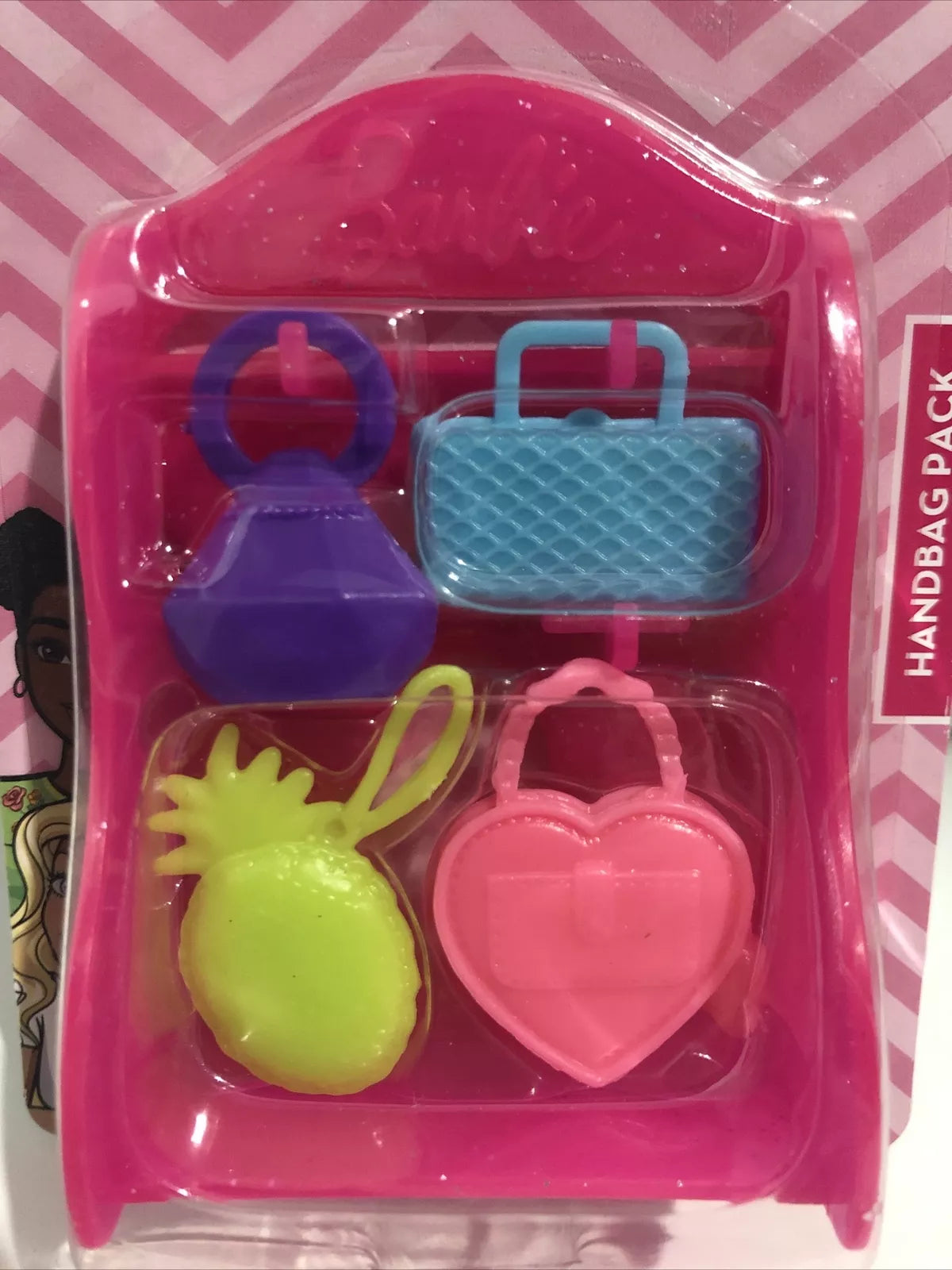 Barbie Handbag Pack 4 Purses with Rack Doll Accessories