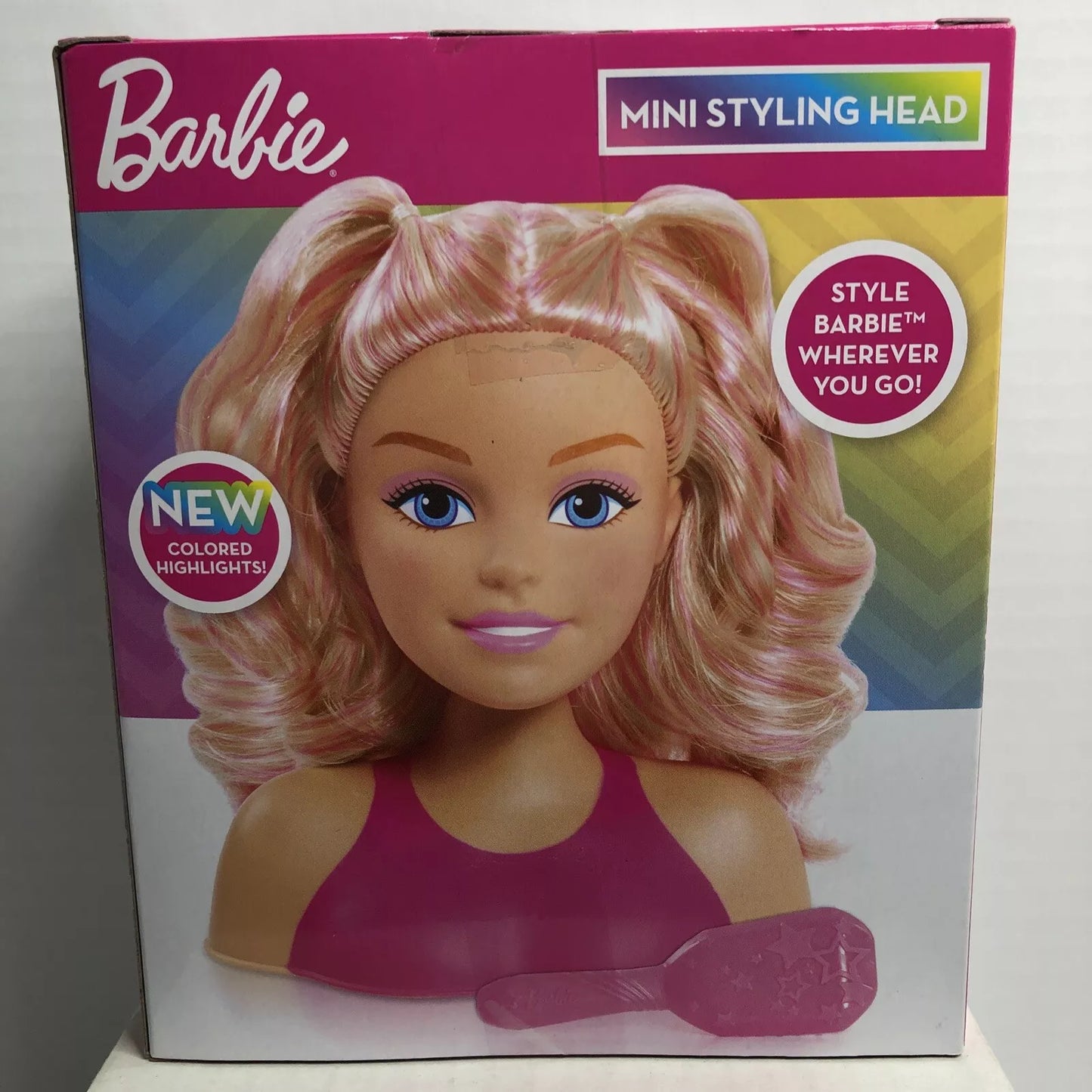 Barbie Mini Styling Head with Blonde Hair Highlights Brush