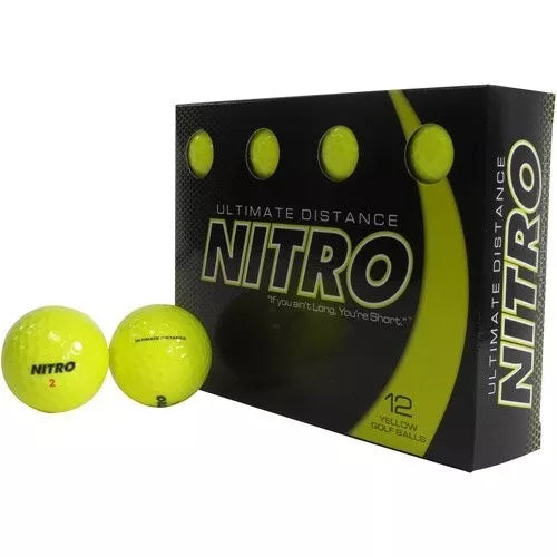 Nitro Ultimate Distance Golf Ball 12 Pack Yellow