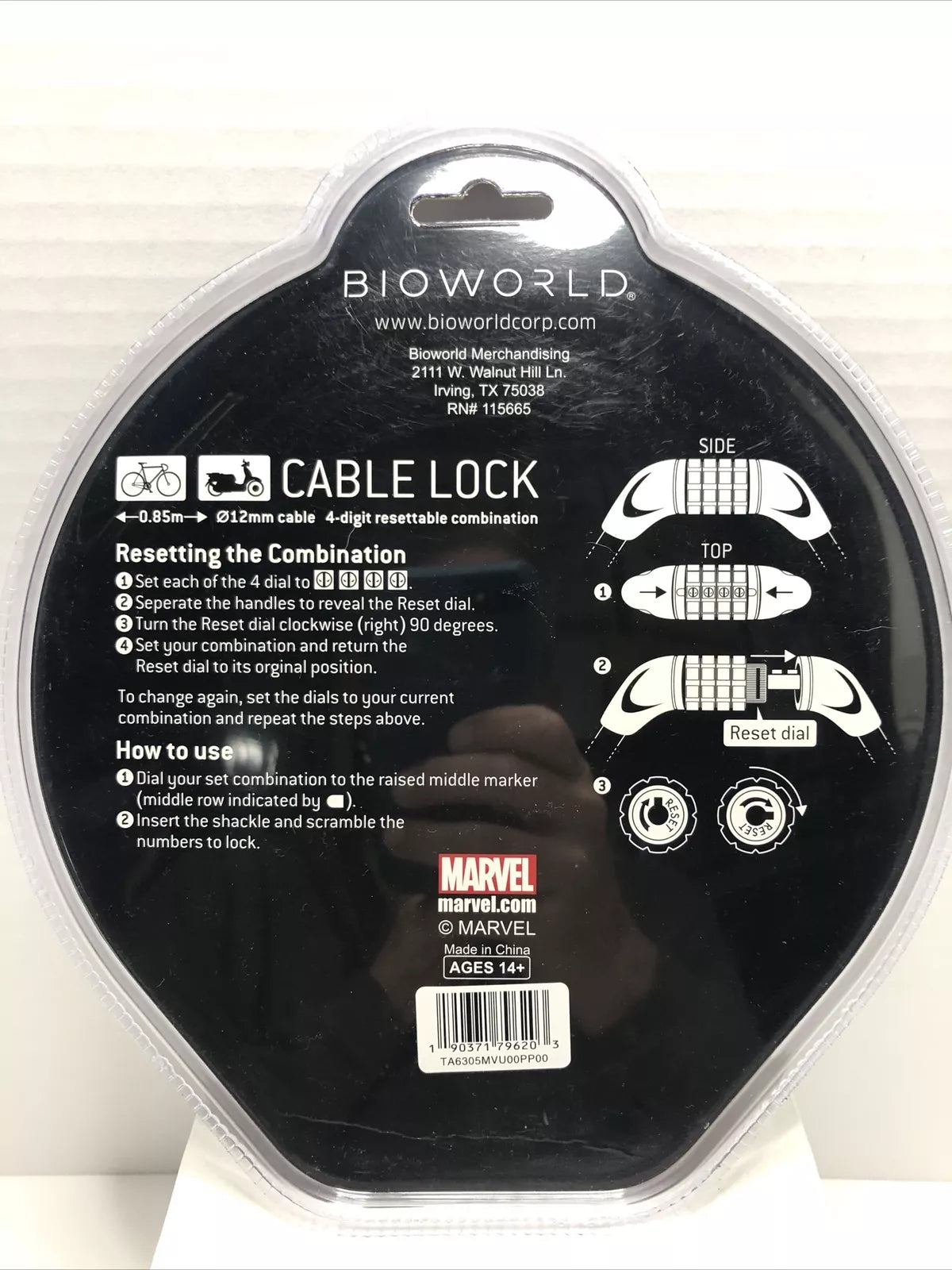 Spider-Man Cable Lock for Bike or Scooter